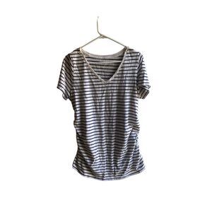 Liz Lange Maternity  black and white striped short sleeve T-shirt L